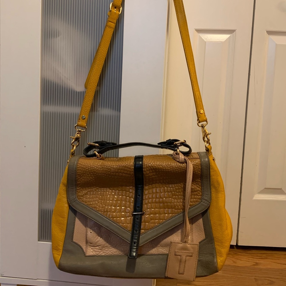 Tory Burch Yellow and Brown Crossbody Bag
